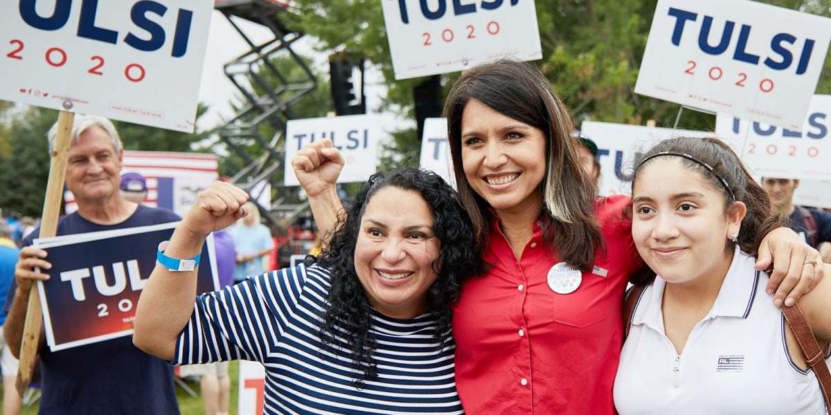 Tulsi Gabbard with some supporters