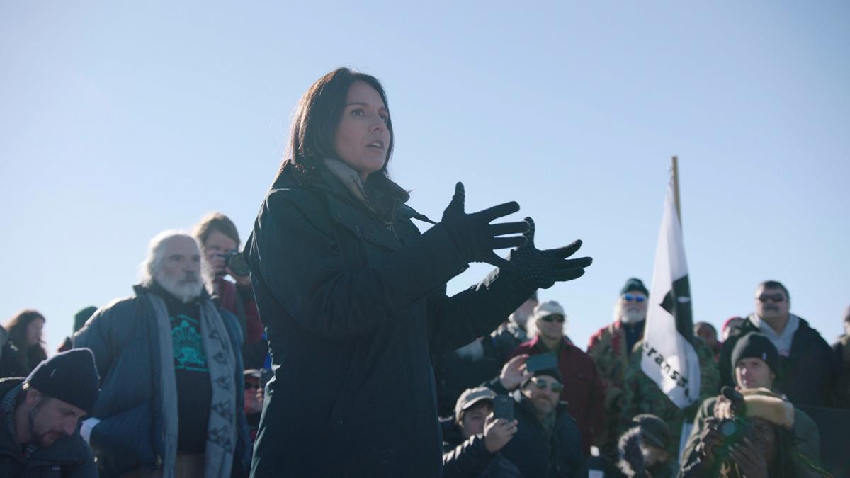 A photo of Tulsi Gabbard at Standing Rock